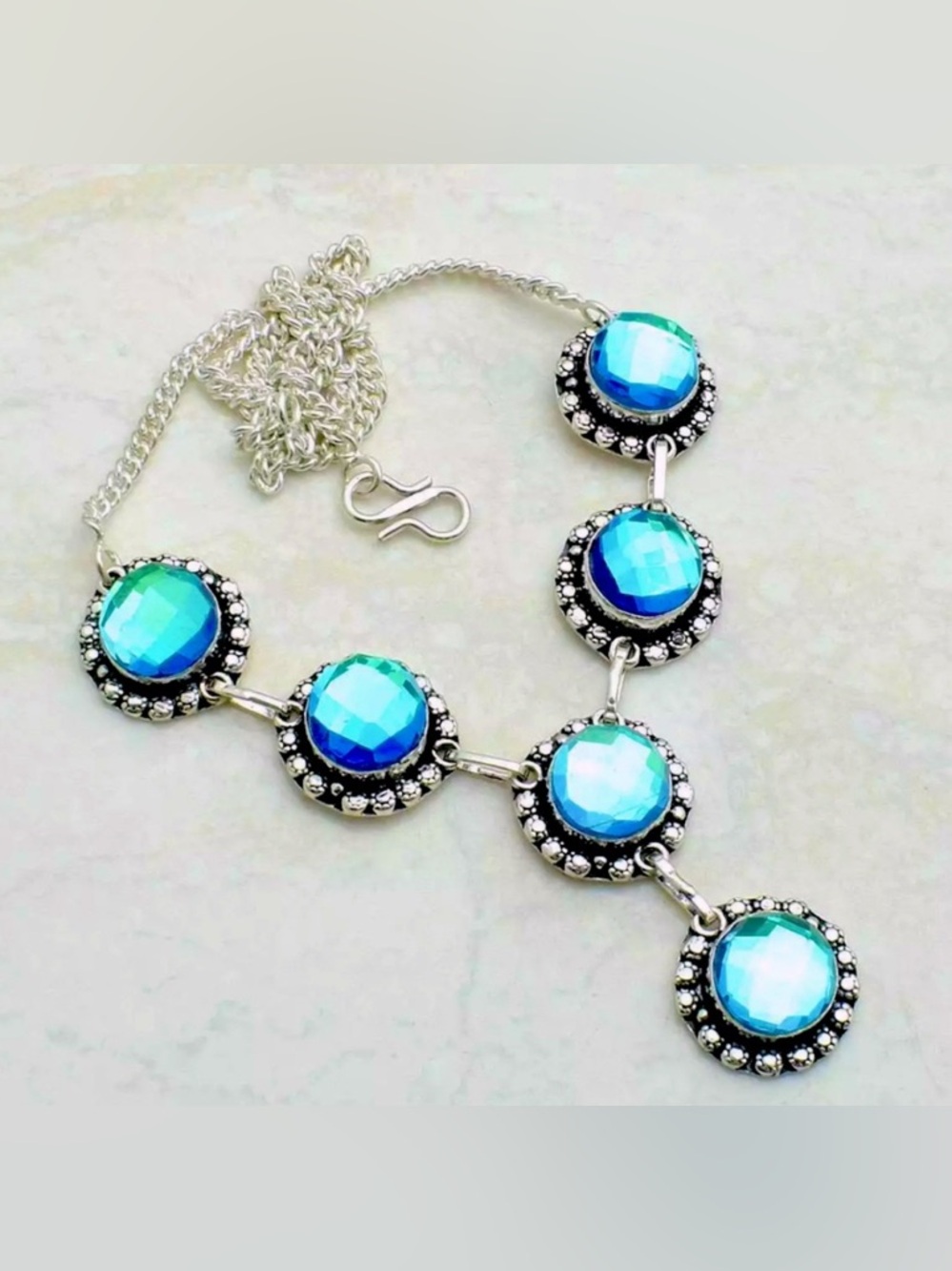 Rainbow Fire Topaz Necklace